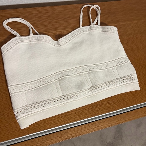 House of Harlow 1960 Cream Crochet Knit Crop Top | Boho Festival | M - Picture 6 of 6